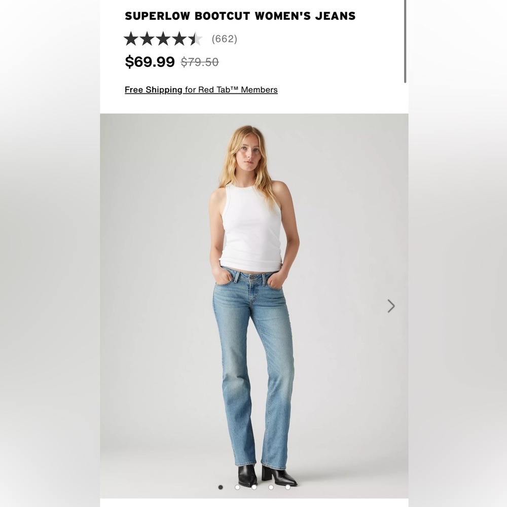 Levi Superlow Bootcut Women's Jeans - Light Blue